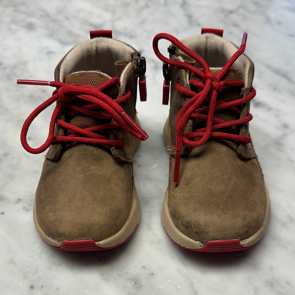Brown Ugg Boots with Red Accents - Picture 2 of 13